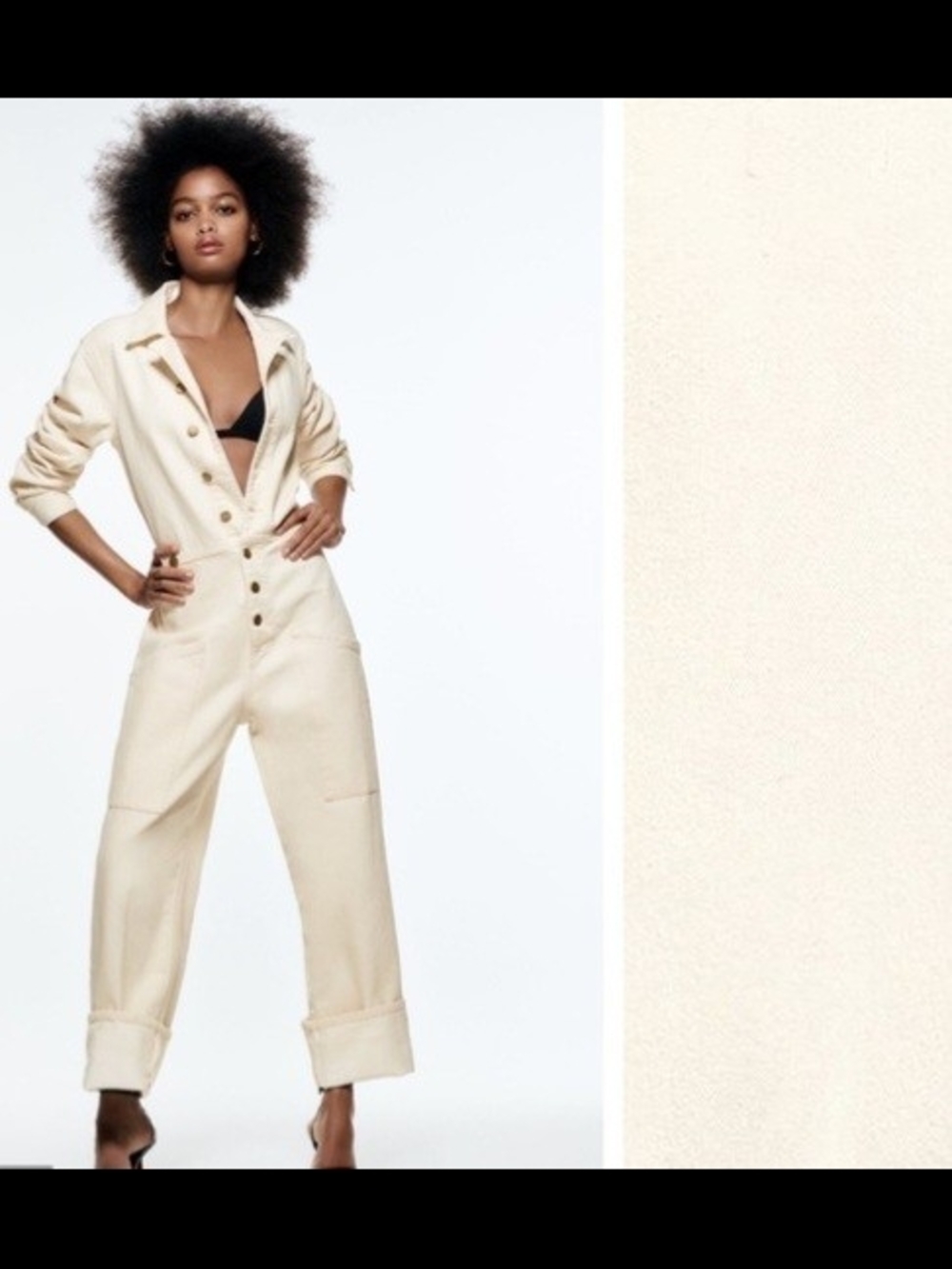 NWT ZARA GOLD BUTTON DENIM JUMPSUIT